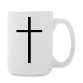 Schmales Kreuz schwarz - Große Tasse 440 ml - Weiß - Rechts