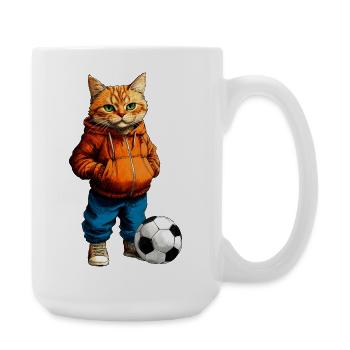 Footballer Cat - Grande tasse 440 ml - blanc - Droite