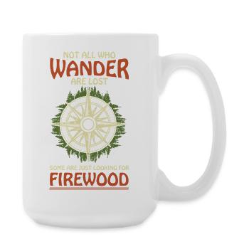 Wanderer Compass Forest Tee Outdoor Hiking - Large Mug 440 ml - white - Right