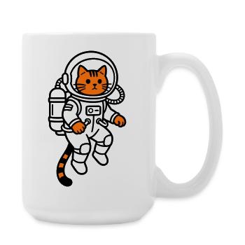 cat in space - Large Mug 440 ml - white - Right