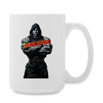 Strong Shadow No Pain No Gain - Large Mug 440 ml - white - Right