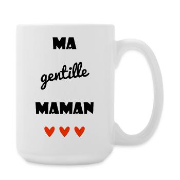 MAMAN. FÊTE DES MÈRES. COEUR. FÊTE. BONNE FÊTE - Grande tasse 440 ml - blanc - Droite