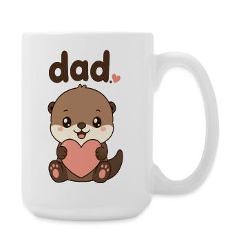 Papa Otter Heart Illustration - Large Mug 440 ml - white - Right