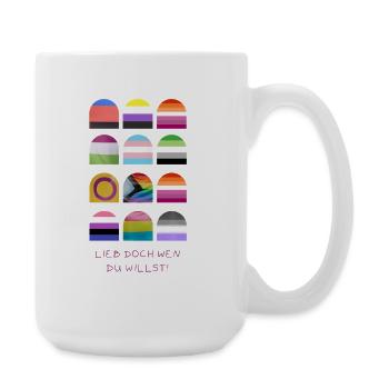 Lieb Doch Wen Du Willst Pride Muster - Große Tasse 440 ml - Weiß - Rechts