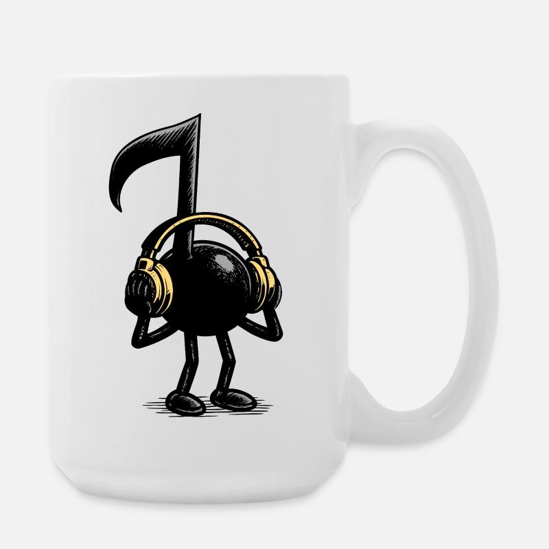 musical note - Large Mug 440 ml - white