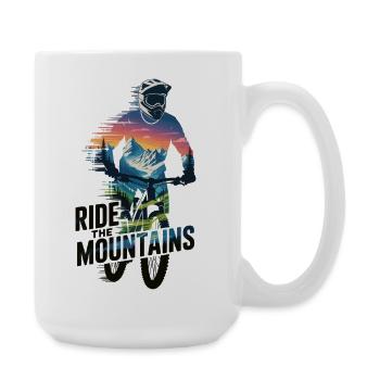 Randonnée de T-shirt VTT Les montagnes - Grande tasse 440 ml - blanc - Droite