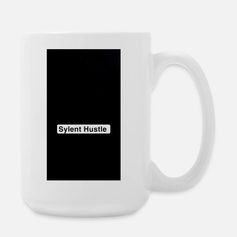 Sylent Hustle Noir Monochrome Tee - Große Tasse 440 ml - Weiß