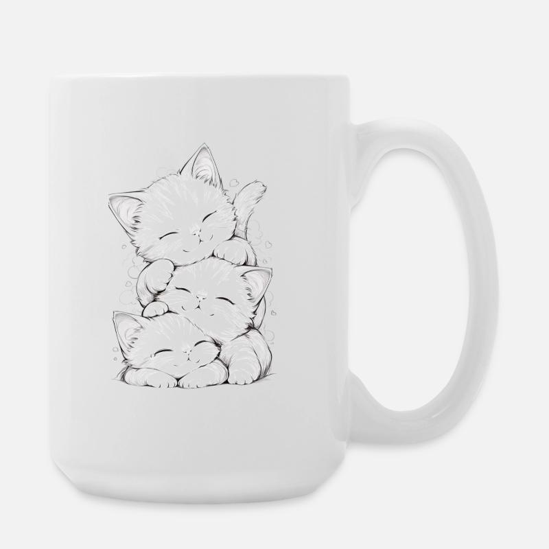 Trio chatons endormis - Grande tasse 440 ml - blanc