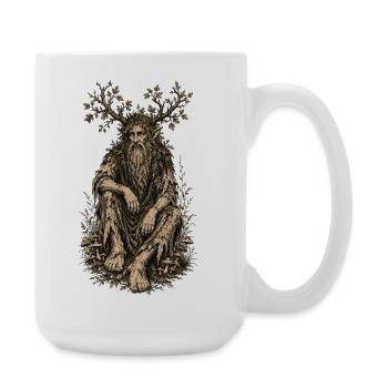 Sitzende Leshy - Große Tasse 440 ml - Weiß - Rechts