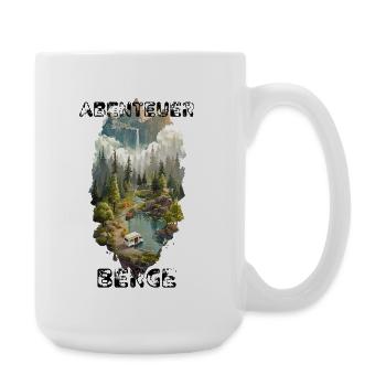 Outdoor Abenteuer – Berge, Wald & Camper - Große Tasse 440 ml - Weiß - Rechts