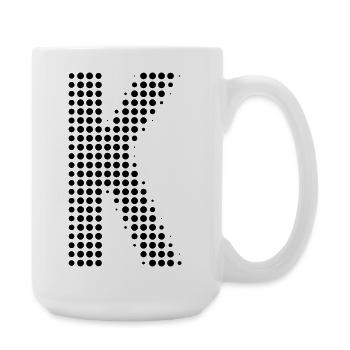 Lettre K – Motif à points Conception initiale - Grande tasse 440 ml - blanc - Droite