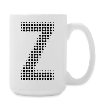 Buchstabe Z – Punktmuster Initial Design - Große Tasse 440 ml - Weiß - Rechts