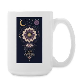 Mondmandala: Eins mit dem Universum - Große Tasse 440 ml - Weiß - Rechts