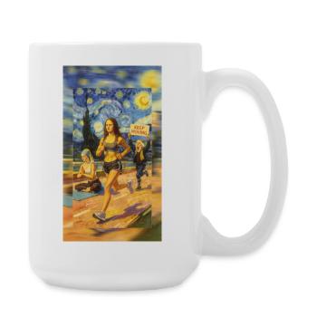 Laufen, Kunst, Fitness – Mashup-Parodie - Große Tasse 440 ml - Weiß - Rechts