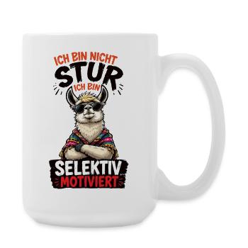 Selektiv Motiviert Lama Shirt - Große Tasse 440 ml - Weiß - Rechts