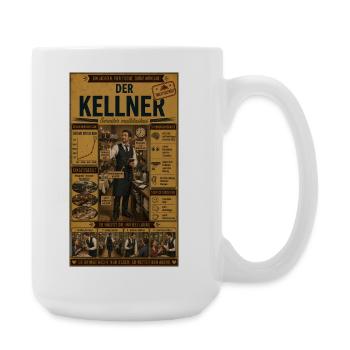 Der Kellner – er rettet den Abend - Große Tasse 440 ml - Weiß - Rechts