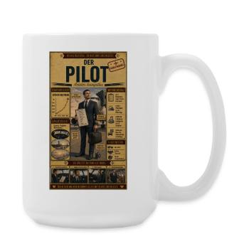 Der Pilot – ruhig bleiben, er hat eine Checkliste - Große Tasse 440 ml - Weiß - Rechts