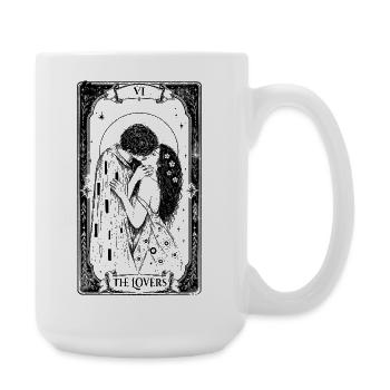 Die Liebenden – Die Kiss Gothic Tarotkarte - Große Tasse 440 ml - Weiß - Rechts