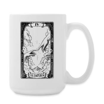 Der Kaiser – Die Erschaffung der Adam-Tarotkarte - Große Tasse 440 ml - Weiß - Rechts
