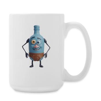 Ami de la bouteille bleue en slip - Grande tasse 440 ml - blanc - Droite