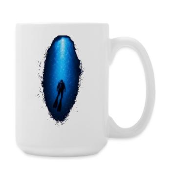 Deep-sea divers in the blue ocean for diving fans - Large Mug 440 ml - white - Right