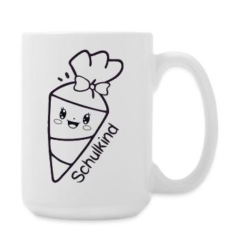 Écolier - joli cône d’école à colorier - Grande tasse 440 ml - blanc - Droite