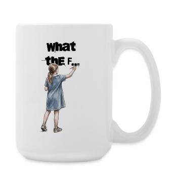 Girl Painting WTF Statement Artwork - Große Tasse 440 ml - Weiß - Rechts