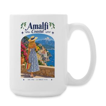 Amalfi Coastal Vue: Robe estivale - Grande tasse 440 ml - blanc - Droite