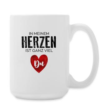 In meinem Herzen ist ganz viel Du - Große Tasse 440 ml - Weiß - Rechts