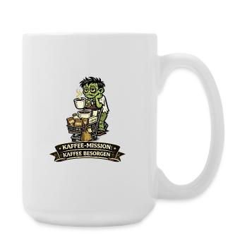 Kaffee-Mission: Zombie Kaffeeheld - Große Tasse 440 ml - Weiß - Rechts