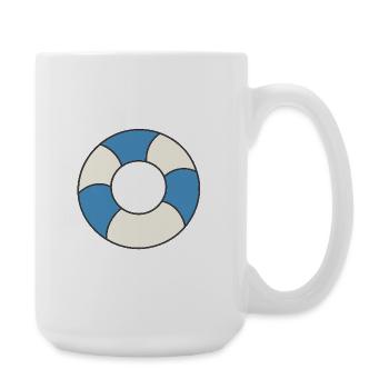 Schwimmreifen - Große Tasse 440 ml - Weiß - Rechts