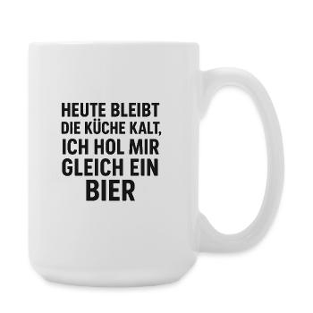 Bier Küchen Spruch - Große Tasse 440 ml - Weiß - Rechts