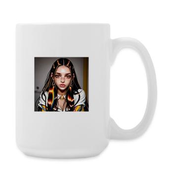 Mehrfarbiges Fantasiegesicht - Große Tasse 440 ml - Weiß - Rechts