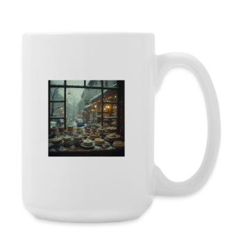 Snowy Window Bakery Pastries - Large Mug 440 ml - white - Right