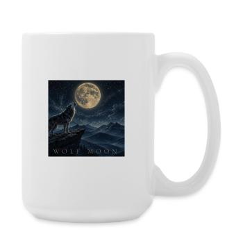 Wolf Mond - Große Tasse 440 ml - Weiß - Rechts