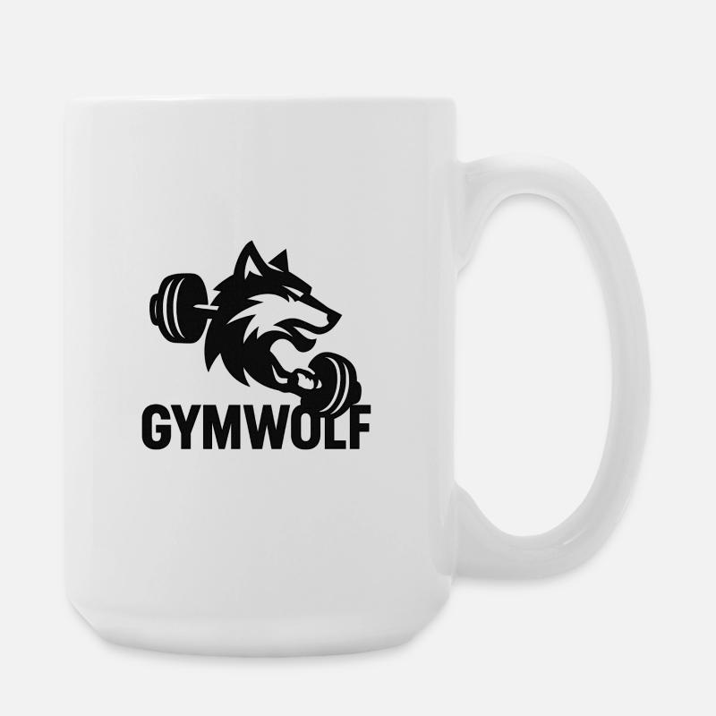 GymWolf - Große Tasse 440 ml - Weiß