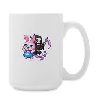 Pastel Goth Bunny Meets Grim Reaper Pixel Art - Large Mug 440 ml - white - Right