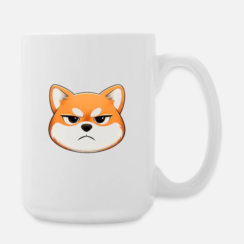 Grumpy, der Shiba Inu, der ein Gesicht zieht - Große Tasse 440 ml - Weiß