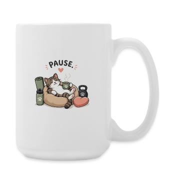 Cat Break: Coffee Break in a Basket - Large Mug 440 ml - white - Right