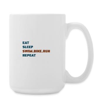 eatsleepswimbikerunrepeat - Große Tasse 440 ml - Weiß - Rechts