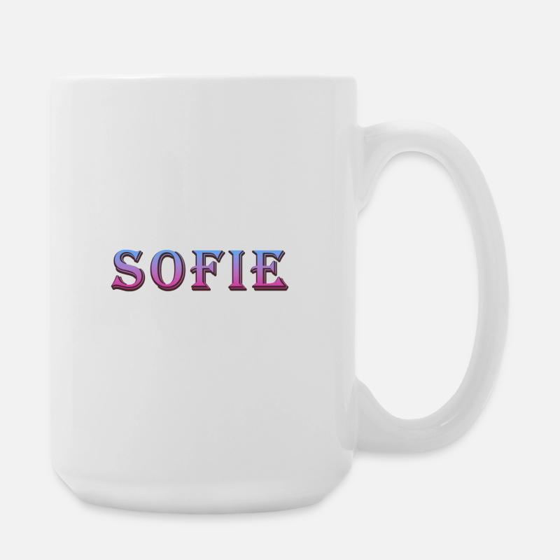 Farbenfroher 3D-Text mit Glitzereffekt - Große Tasse 440 ml - Weiß