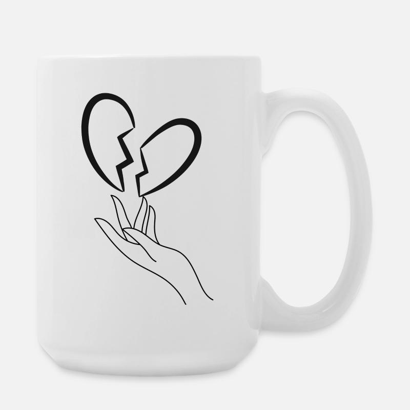 Broken heart - Large Mug 440 ml - white