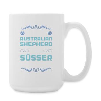australischer shäferhund hund spruch - Große Tasse 440 ml - Weiß - Rechts