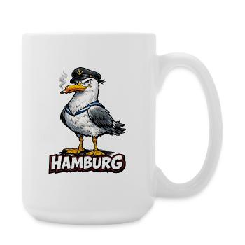 Kapitänsmöwe Hamburg - Große Tasse 440 ml - Weiß - Rechts