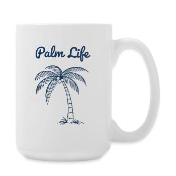 Palm Life Tropical Beach Summer Minimal Design - Große Tasse 440 ml - Weiß - Rechts
