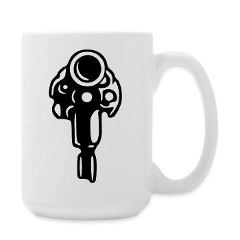 Revolver Silhouette – Wilder Westen Gangster - Große Tasse 440 ml - Weiß - Rechts