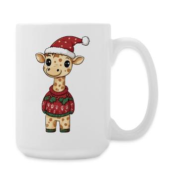 Giraffe Weihnachten Xmas - Große Tasse 440 ml - Weiß - Rechts