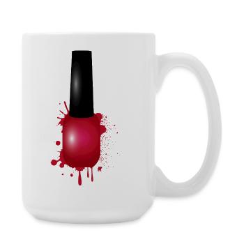 Red nail polish in graffiti style illustration - Large Mug 440 ml - white - Right
