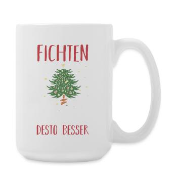 Weihnachtsmann Fichten Weihnachtsbaum Weihnachten - Große Tasse 440 ml - Weiß - Rechts