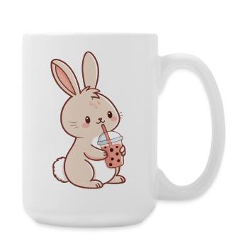 Kawaii Bunny and Bubble Tea - Large Mug 440 ml - white - Right